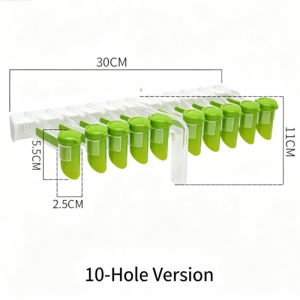 ChicLiving Wall Mounted Spice Bag Rack 10 Clips Punch Free Sealing Clip Holder Kitchen Seasoning Storage