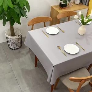 pvc桌布防水防油免洗防烫北欧简约纯色餐桌垫长方形书桌茶几台布Alas meja PVC: kalis air kalis minyak tidak boleh dibasuh anti-melecur tikar meja makan warna pepejal sederhana Nordic meja segi empat tepat meja kopi alas meja