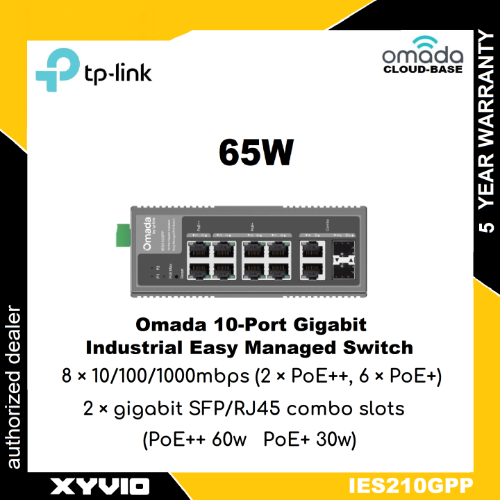 TP-LINK IES210GPP Omada 10-Port Gigabit Industrial Easy Managed Switch ...