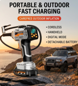 Portable Wireless Air Pump 10000mAh Heavy Duty Digital Tyre Inflator for Car Motorcycle Bicycle Ball