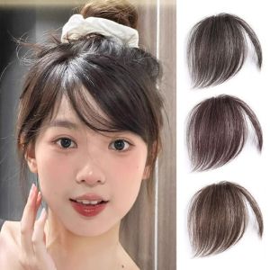 BAIXL 3D Oblique Bangs Natural Human Hair Air Bangs Fringe Hairpiece Hair Extension Side Bangs Women