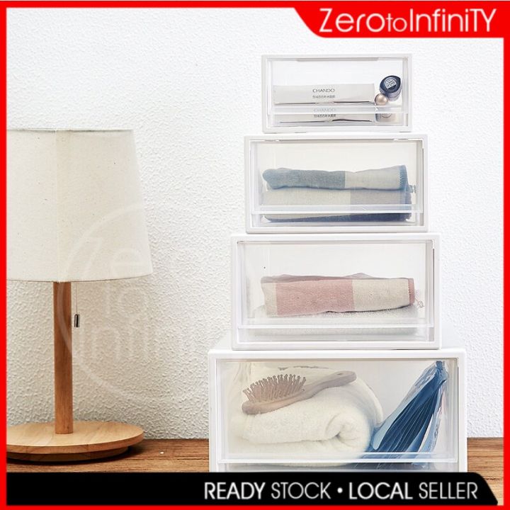 z2i 🛒 Transparent Drawer Storage Boxes Wardrobe Organizer Multifunction