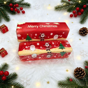 Christmas Theme Slow Rising Squishy Toy Realistic Butter Bar Squeeze Fidget Toy Soft Stress Relief Decompression Sensory Toy Kids Christmas Party Gift