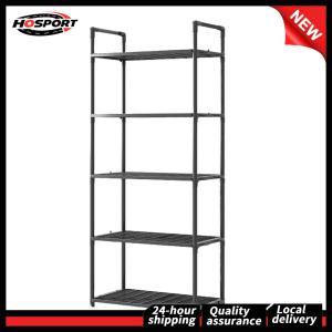 【HOSPORT】 Sturdy 5 Tier Kitchen Storage Rack with Adjustable Shelves for Pantry Laundry Bathroom Organization