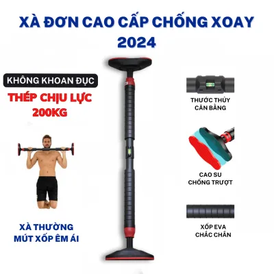 Xà Đơn Cải Tiến Cao Cấp Có Chốt Chống Xoay Rất Chắc Chắn Có Thước Thăng Bằng Cây Xà Đơn Gắn Cửa Mẫu Mới Tiện Lợi