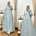 [D2K Fashion] Promo!! Siya Maxy Dress Lebaran Terbaru 2024 Shimmer / Dress Kondangan Wanita Elegan Hijab Busui. 