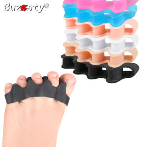 Buzesty Gel Toe Spacers & Separators For Overlapping Toes 4 Pack | Soft Silicone Eases Bunion Overlapping & Crowded Toe Discomfort. Slim Enough For Socks & Wide-Toe Shoes. Washable
