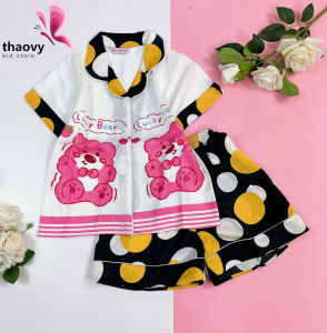 Bộ Pigama Tay Ngắn Bé Gái Đồ Ngủ Dành Cho Bé 10-55g Shopthaovykids