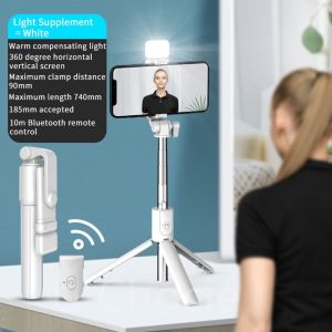 Supermax LED Light Selfie Stick with 360° Rotatable Monopod & Bluetooth Remote - New Multifunctional Smartphone Accessory
