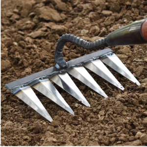Rake Taman Rake Besi Rake Penyiangan Besi Tugas Berat penggembur tanah gigi 6