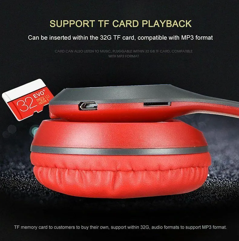 Headset Wireless Bluetooth Headphone With Mic On-Ear Noise