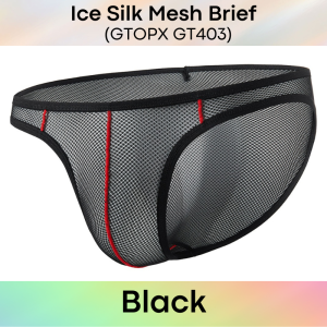 Mens Brief : Nylon Ice Silk Mesh Brief with Contour Lines (GTOPX GT403)