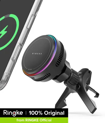 Ringke Qi2.2 25W MagSafe Compatible Car Charger Mount with Peltier Cooling Sạc nhanh không dây Qi2 dành cho Apple iPhone và Samsung Galaxy với giá đỡ chắc chắn