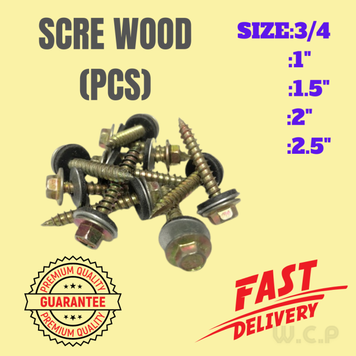 Wood Self Drilling Screw With Washer Skru Atap Ikat Bumbung 3 4