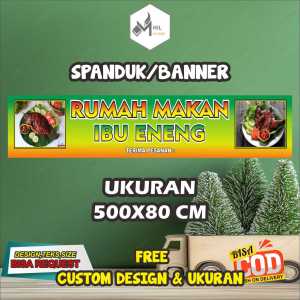 Spanduk Banner Size 500X80cm RUMAH MAKAN  Free Custom Design Dan ukuran