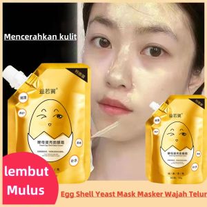 100g Masker Ragi Cangkang Telur Pemutih Krim Peel-Off Wajah Anti Jerawat dan Mencerahkan Kusam Rambut Hitam Bersinar