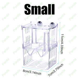 PANDA Aquarium mini S/M/L Akrilik pembibitan ikan kotak solasi inkubator untuk Tangki Ikan Breeding Box Isolation Box Acrylic Aquarium Tank Fish Guppy Breeding Hatching Isolation Box [Stok&PengirimanCepat]