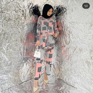 SASSY ONE SET // SETELAN TIE DYE MOTIF KOTAK - KOTAK TERBARU WANITA LENGAN PANJANG KEMEJA // RAYON REALPICT