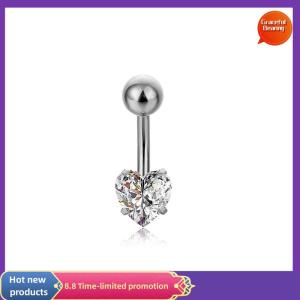 Graceful Zircon Body Jewelry Belly Button Rings Stainless Steel Star Round Square Clear Zircon Classic Navel Belly Button Rings Piercings Jewelry