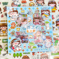 Stiker PET Seri GOTO MOMO Transparan Waterproof Aesthetic Scrapbook Jurnal 20 40 100 Lembar. Empat set gambar 25 lembar setiapnya, desain unik, tahan air, cocok untuk scrapbook dan jurnal.. 