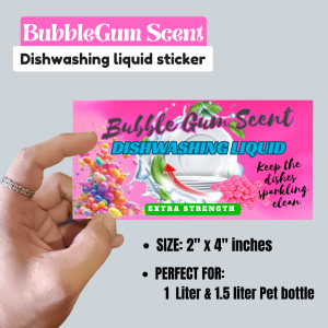 BRCos 36 Pcs Dishwashing Liquid Generic Sticker Label Lemon Fresh High-Quality Waterproof Vinyl Sticker Easy and Ready to Use. Perfect for Pet Bottle 1 Liter and 1.5 L