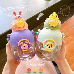 Botol Minum Anak Botol Minum Karakter Kartun Lucu Kapasitas 550ml + Sedotan Dan Tali 277-278 BPA FREE