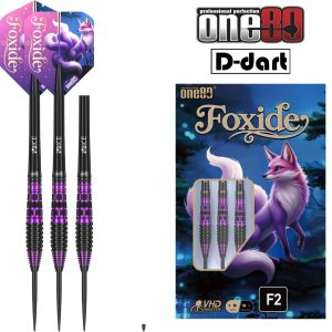 ONE80 STEEL TIP DARTS - 22G/24G/26G FOXIDE F2 90% VHD TUNGSTEN DART SET ORIGINAL STEEL DART