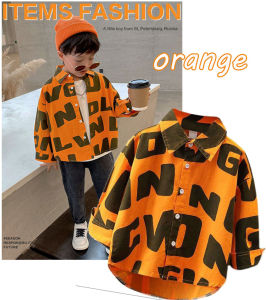 เสื้อเชิ้ตเด็กแขนยาว เสื้อเด็ก เสื้อเด็ก รุ่นฺตัวสกรีนตัวอักษร มีไซร์ 100-140 (พร้อมส่ง) .