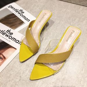 New Korean-Style Fashionable Wine Glass Heel Slippers For Women Suitable For Outdoor Wear