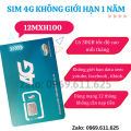 Sim 4G Viettel 12MXH100 1Tỷ GB/Tháng KHÔNG GIỚI HẠN DATA TỐC ĐỘ CAO 12 THÁNG VÀO MẠNG TẸT GA - BẢO HÀNH 1 ĐỔI 1 FREESHIP - CHƯA KÍCH HOẠT.. 