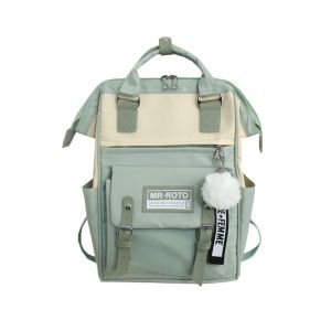 PRIMEPICKGLOBAL Macaron Color High School Backpack Waterproof Large Capacity Backpack Nylon Schoolbag For Women Girl