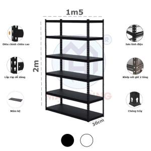 Kệ Gài Sắt V Lỗ Đa Năng R300xD800 - Trắng Đen