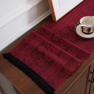 Nordic Green lace tablecloth and table runner luxurious white decorative tablecloth new style American coffee table crochet fringed 30x360cm Long Table Runner Decor For Wedding Party