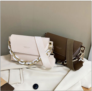 Tas Selempang Wanita Tali Rantai Bahan Kulit PU Kasual Sling Bag Korea Fashion Style Trendy COD T210 - Tas Korean Fashion 160 gr (Berat Bersih) - Panduan Berbelanja