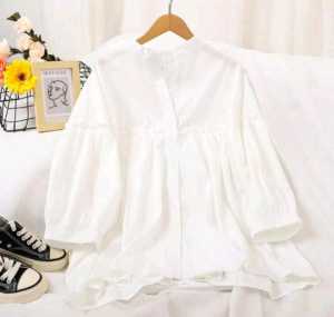 DEVINA TOP SHIRT // ATASAN WANITA BIG SIZE // KEMEJA KERJA WANITA UKURAN JUMBO DALOVA BLOUSE JUMBO PUTIH Crinkle/ Atasan Big Size/Baju Jumbo/blouse jumbo/kemeja jumbo