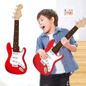 Kids 17 Inch Electric Guitar Toy with 4 Strings LED Lights Rechargeable Musical Instrument Toy Guitar for Children Birthday Gift2026