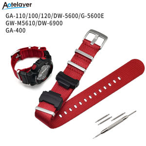 Aotelayer Dây Đeo Đồng Hồ Thay Thế Nylon NATO Cho Casio G-SHOCK GA-110/100/120/150/200/400 GD-100/110/120 DW-5600 GW-6900 Dây Đeo Vòng Tay