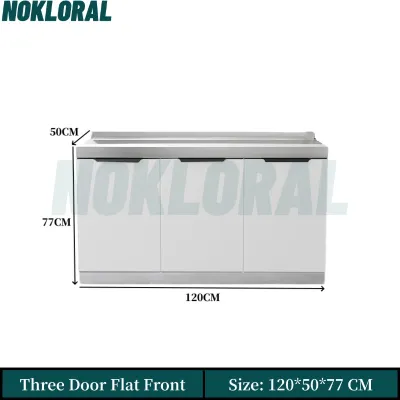 NOKLORAL Stainless Steel Kitchen Cabinet Sink Cabinet Gas Stove Cabinet Cabinet Combined Storage Kitchen Set