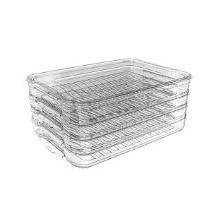 กล่องเก็บอาหารใสสำหรับแช่เย็น กล่องเก็บไข่ กล่องแช่แข็งเกรดอาหาร กล่องเก็บเกี๊ยวซ่า กล่องเก็บความสด สามารถวางซ้อนกันได้ [ จัดส่งฟรี ]