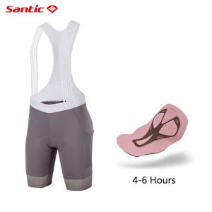 Santic Women Cycling Bib Shorts 5 Hours Riding 4D Padded Shockproof Breathable Bicycle Bike Short Pant