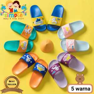Sandal Slop Karet Anak Perempuan Unicorn Star 2081 / Slipper Import Anak Anti Selip - Motif Kuda Pony Bintang - Size 30-35 (LARGE) - Panjang Sol Dalam (P) 17,5cm-19,5cm (IMPORT)