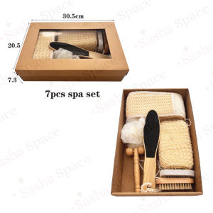 Natural Bath & Body Spa Gift Set – Exfoliating Shower & Self-Care Kits  Wooden Body Brush Massager - Gift Set