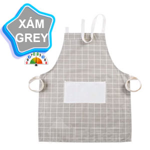 Tạp Dề Chống Thấm Nước Yếm Nấu Ăn Tạp Dề Chắn Văng Dầu Mỡ In Caro