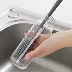 SIKAT PEMBERSIH BOTOL BAYI SILIKON 3IN1 / SIKAT GELAS TUMBLR TUTUP BOTOL MINUM ANAK SILIKON GAGANG PANJANG