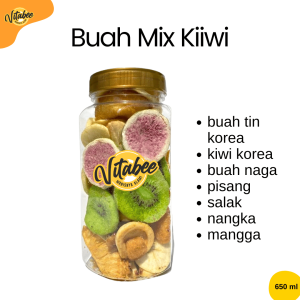 Keripik Buah dan Sayur Toples Mix (Strawberry Buah Tin Durian Apel Malang Nangka dan Buah Naga)
