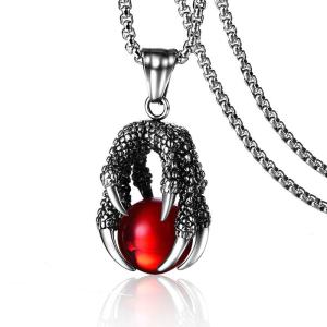 Stainless Steel Mens Domineering Dragon Claw Pendant Fashion Jewelry Titanium Steel Mens Necklace