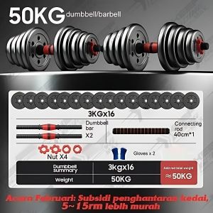 4 IN 1 Octagonal Upgraded Dumbbell Set Adjustable 10/15/20/30/40KG for Men Fitness and Exercise