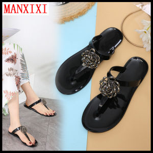 MANXIXI Dép xỏ ngón thạch ngọc trai lấp lánh phiên bản Bohemian (Cỡ 36-41)-INTL