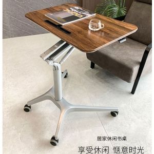 Liftable Computer Desk Pneumatic Lifting Table Mobile Desk Standing Training Table Movable Rostrum Bedside Table