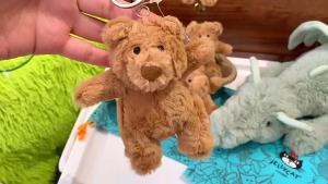 [Authentic with Blue Dust Bag]Jellycat  UK Barcelona Bear Bag Pendant Plush Bear OrnamentTeddy Bear